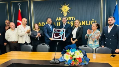 AK Parti Sarıçam Teşkilatı’ndan İl Başkanı Mustafa Özkan’a hayırlı olsun ziyareti