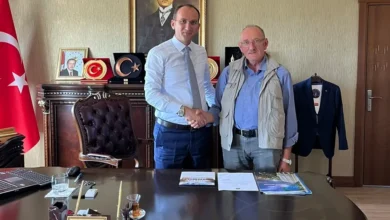 Muhabiri Özcan'dan Kaymakam Sarıdoğan'a hayırlı olsun ziyareti