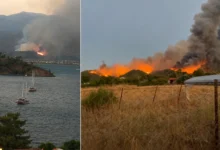 Fethiye’de orman yangını yerleşim yerlerine ulaştı: Huzurevi tahliye edildi