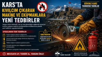 Kars’ta kıvılcım oluşturan makinelerin kullanımına yangın önlemi