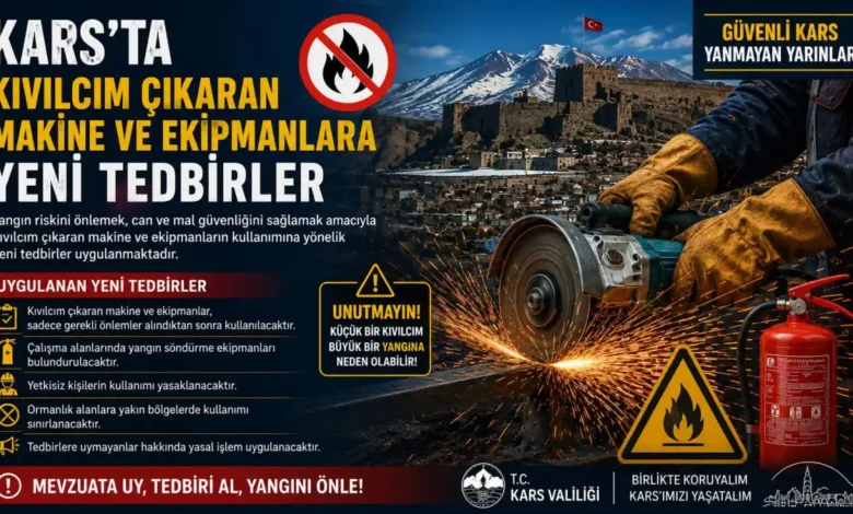 Kars’ta kıvılcım oluşturan makinelerin kullanımına yangın önlemi