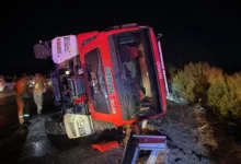 Orman yangını desteğinden dönen arazöz kaza yaptı: 5 yaralı