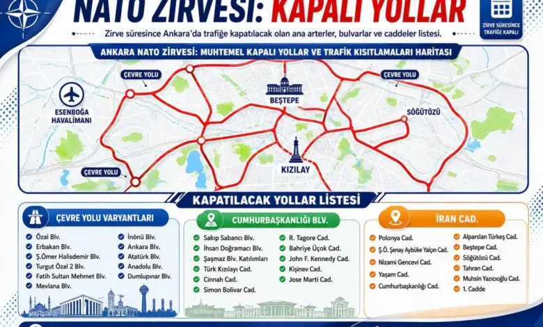 Ankara'da NATO Zirvesi tedbirleri: 13 gün boyunca bazı yollar trafiğe kapatılacak