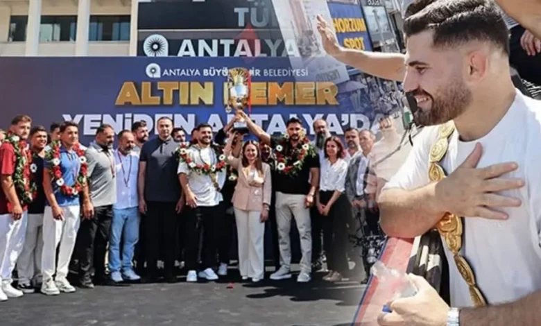 Kırkpınar Başpehlivanı Erkan Taş Antalya’da coşkuyla karşılandı