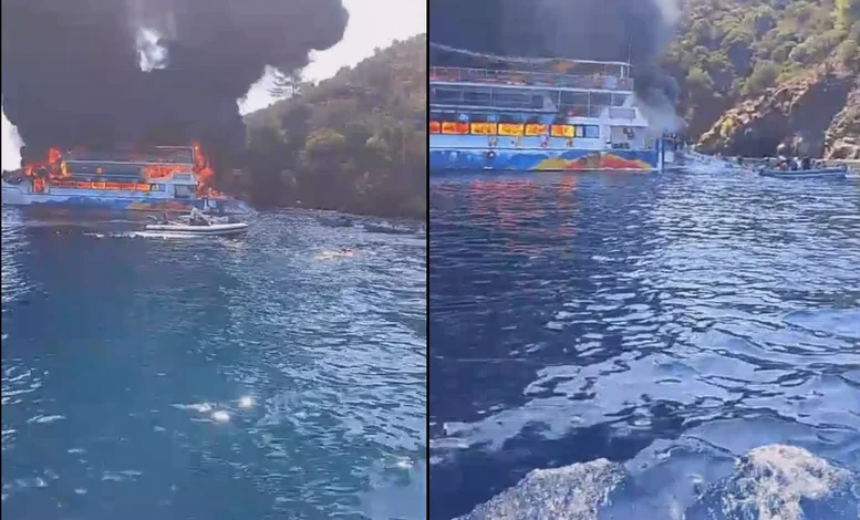 Fethiye’de gezi teknesinde yangın dehşeti