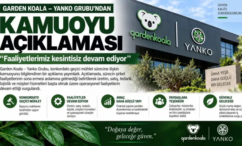 Garden Koala – Yanko Grubu’ndan kamuoyu açıklaması: “Faaliyetlerimiz kesintisiz devam ediyor”