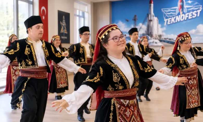 Özel bireylerin halk oyunları gösterisi TEKNOFEST’te